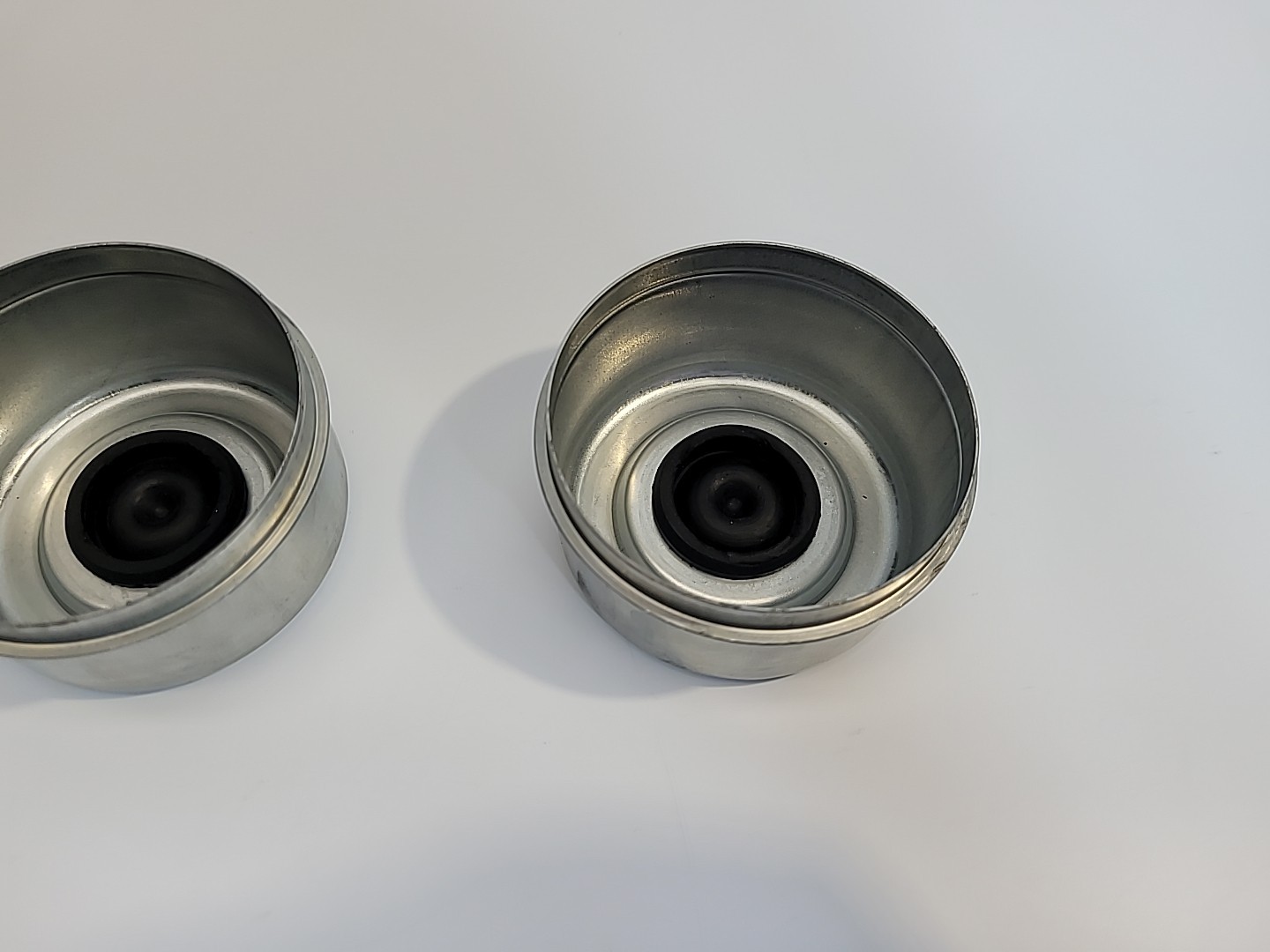 2 Trailer Axle Hub 8 Lug EZ Lube Drive in Dust Cap w/ Removable Grommet 2.72″ OD