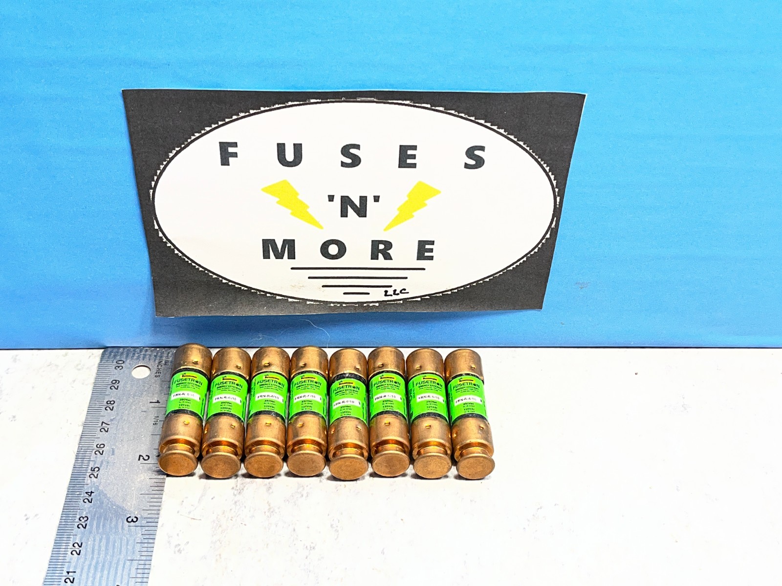 BUSSMANN FUSETRON FRN-R-6/10- 6/10AMP, 250V ENERGY EFFICIENT FUSES- LOT OF 8
