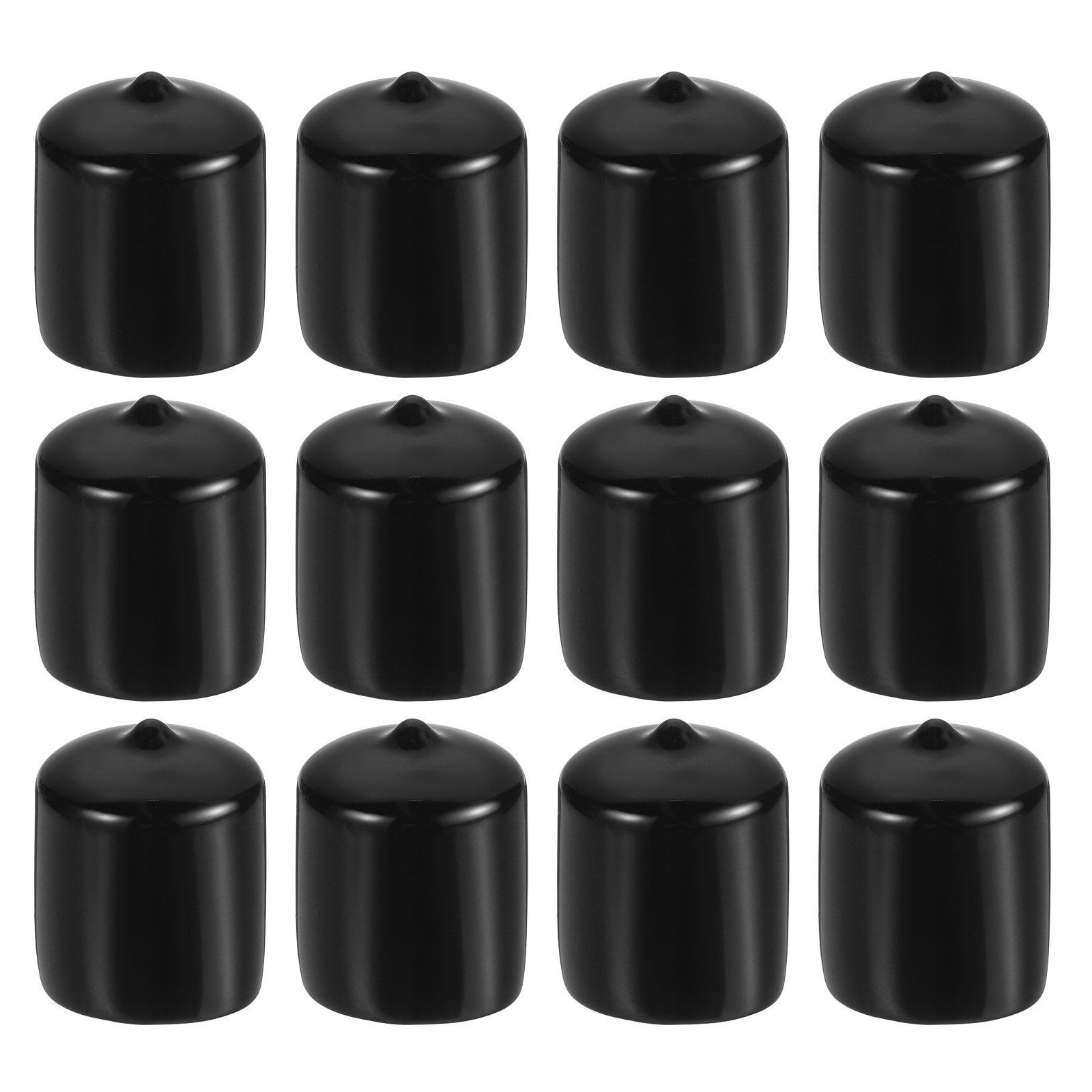 12Pcs 1″ ID Round Rubber End Caps Flexible Rubber Bolt Covers Caps Black