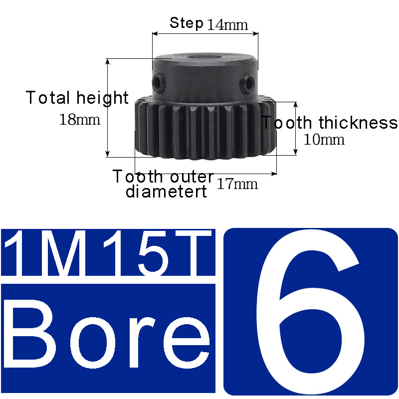 1 Mod Pinion Gear 10-150T Spur Gear With Step 45# Steel Transmission Gear 4~25mm