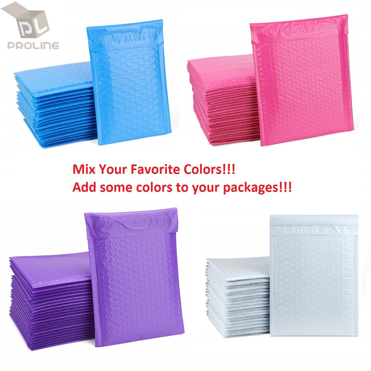 Mix Your Color 500 Poly Bubble Envelopes Mailers #0 Extra Wide CD DVD 6.5×10