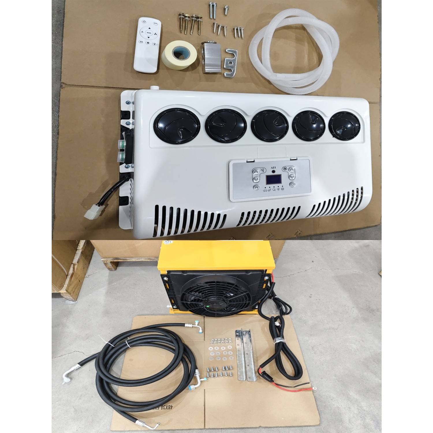 12V 12000 BTU Truck Cab Air Conditioner Split AC For Semi Trucks Bus RV Caravan