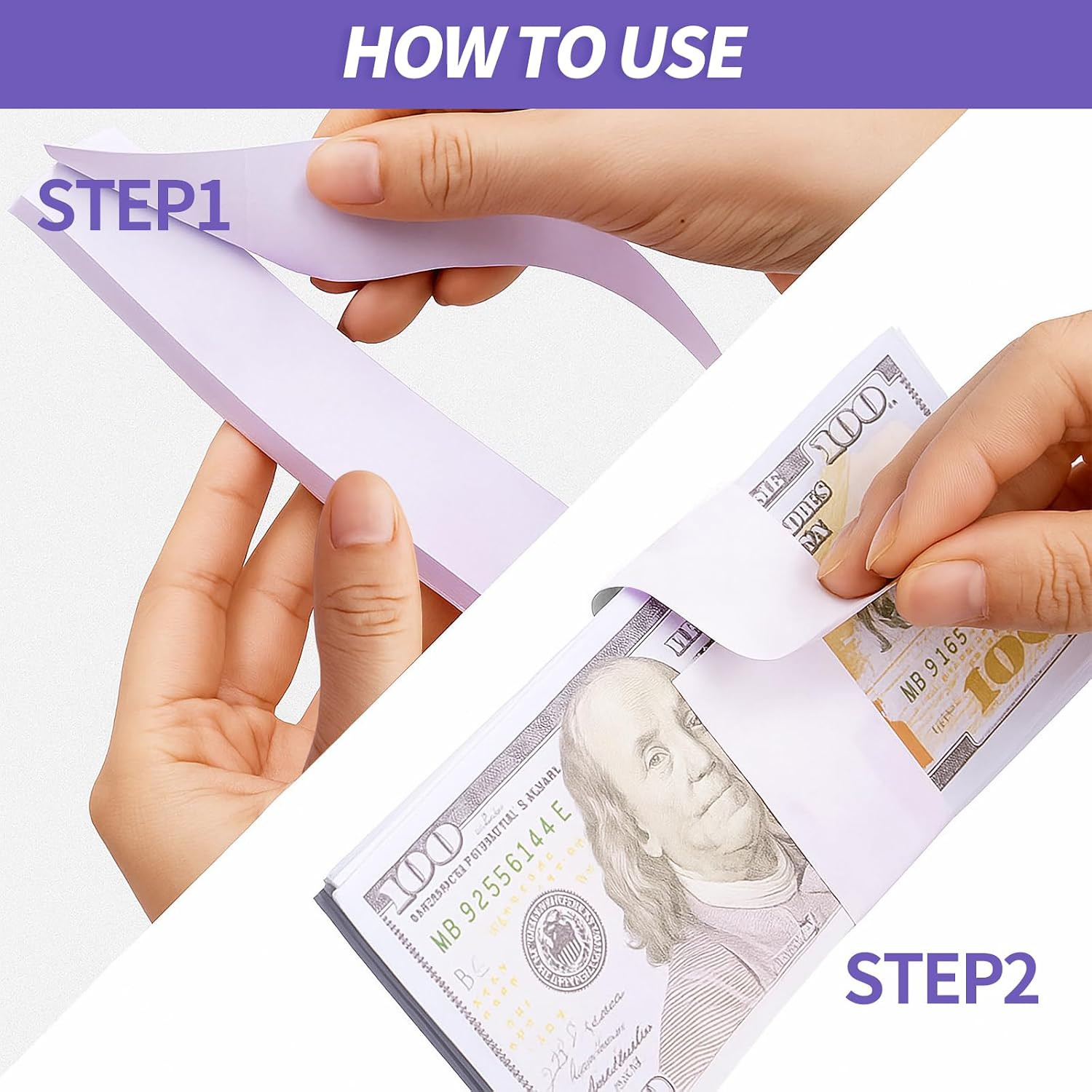 300Pcs Currency Straps for Cash Management，4 Colors Self Adhesive Money