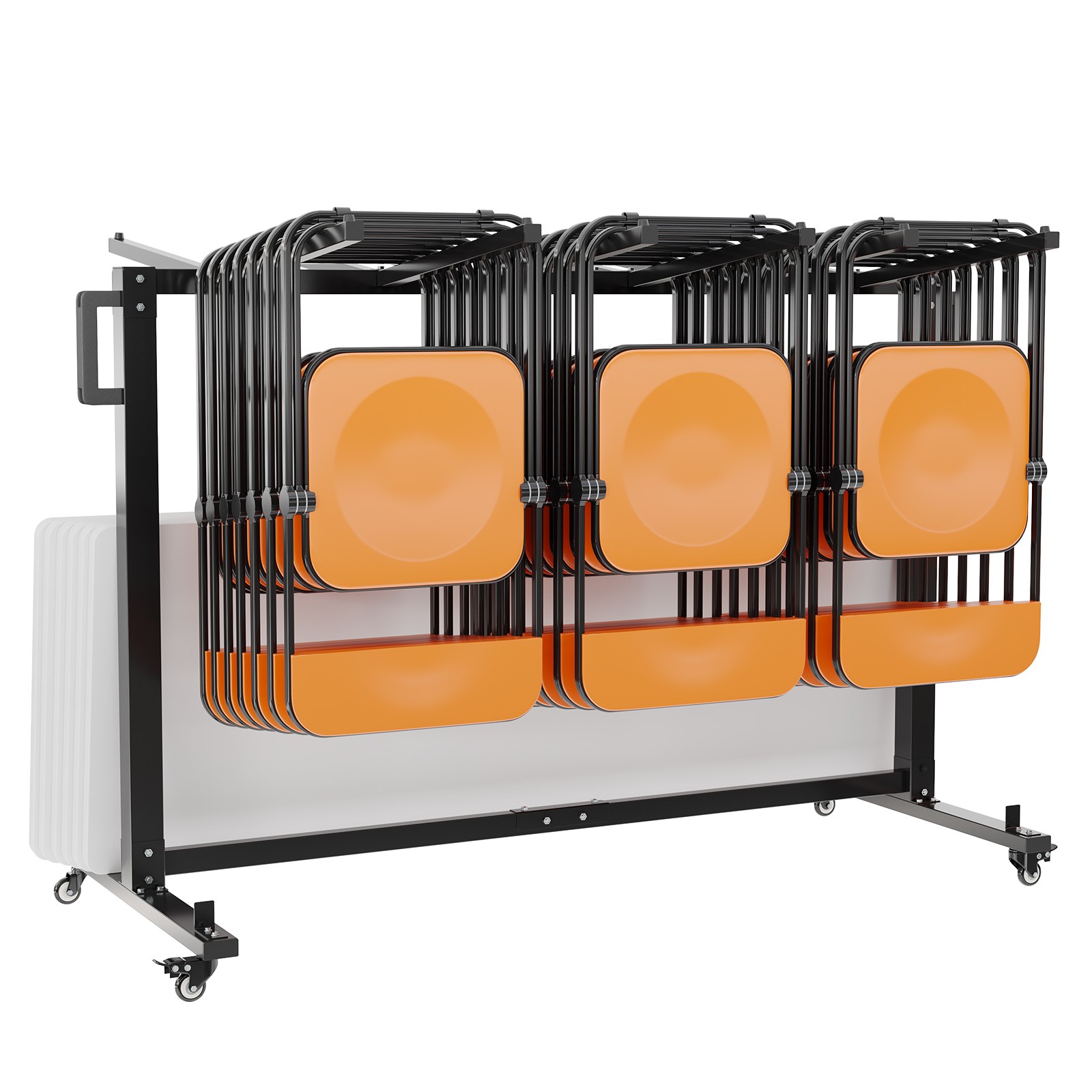660 LBS Folding Chair Table Cart, Holds 42 Chairs or 12 Tables, Brake Casters