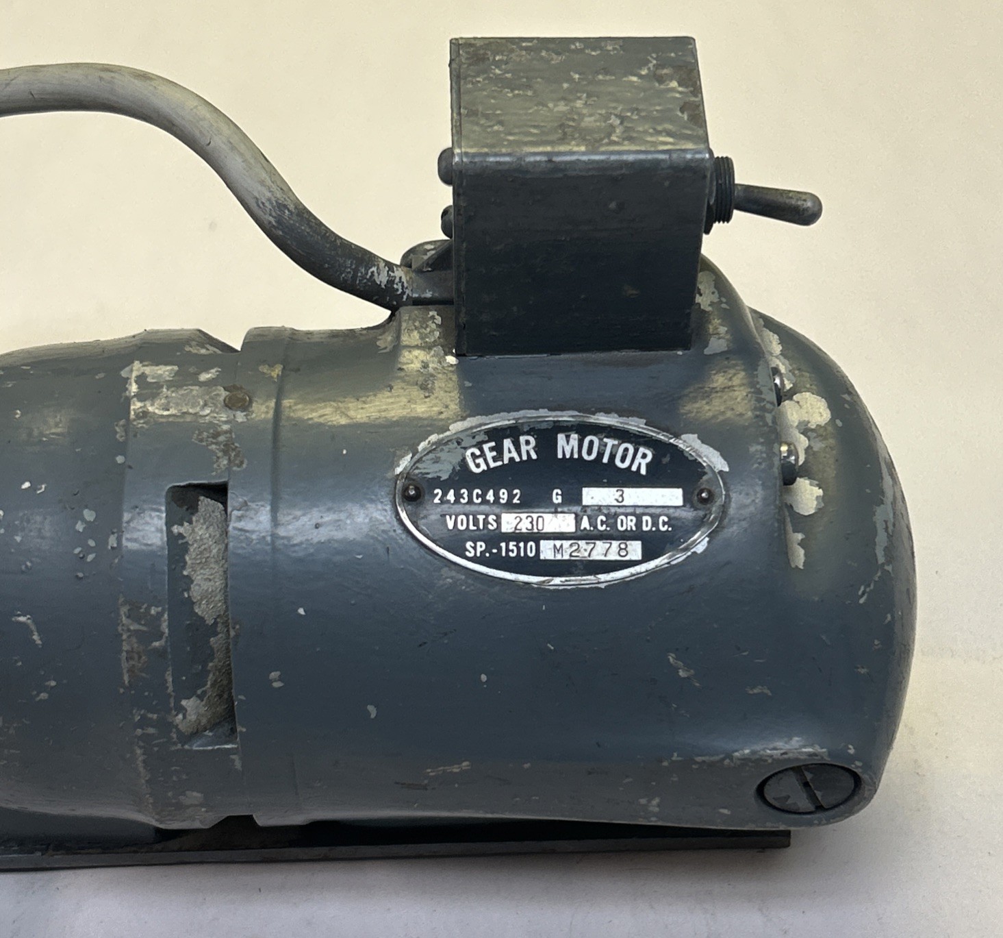GENERAL ELECTRIC,243C492G3,GEAR MOTOR 230V AC OR DC