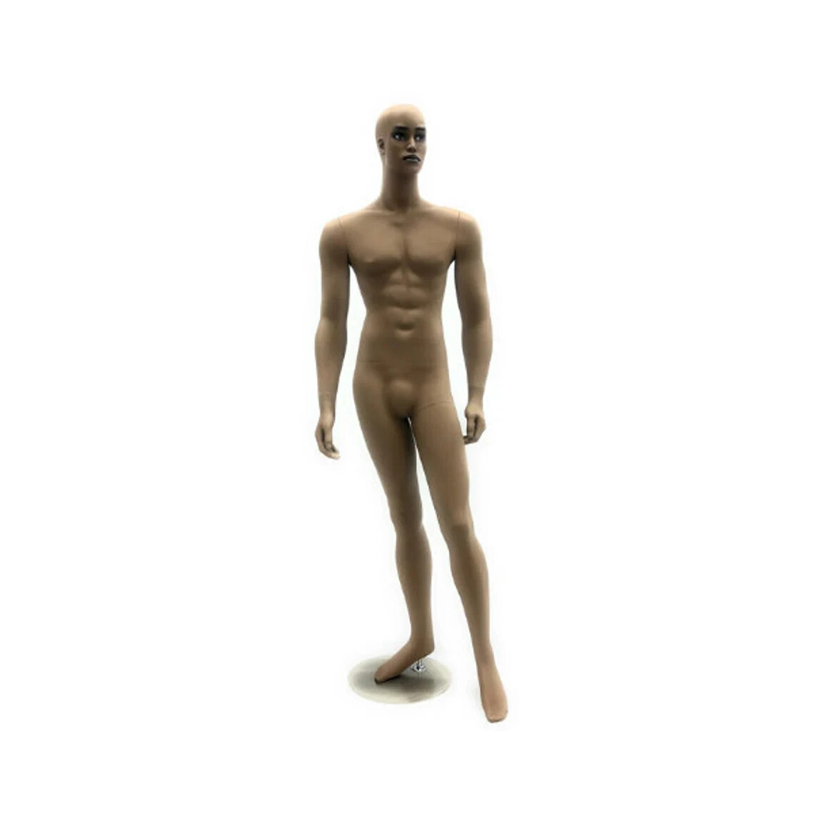 African American Male Adult Fiberglass Realistic Mannequin with Base