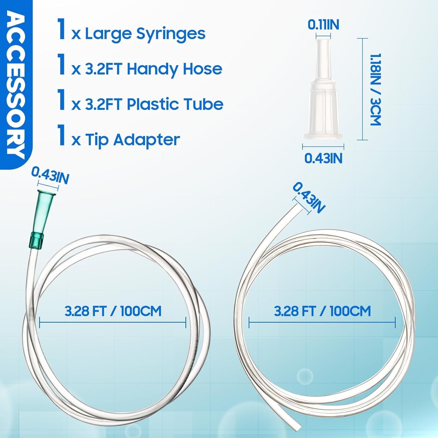 60ml/cc Syringes with Tube 40 Inch Handy Plastic Tubing and Adapter Tip | for…