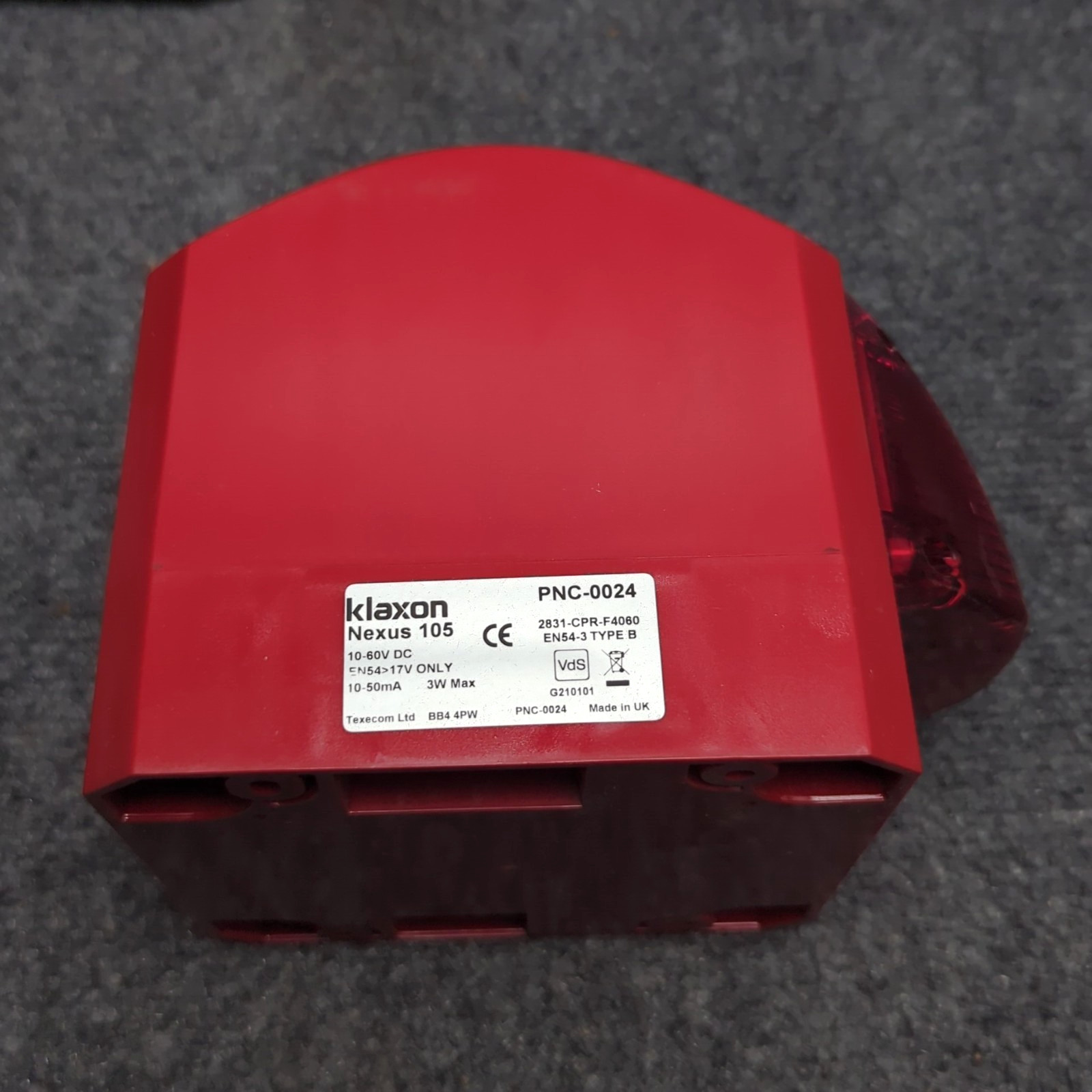 Texecom Edwards Klaxon Nexus 105 PNC-0024 105dB Sounder Red Led Beacon 10-60 VDC