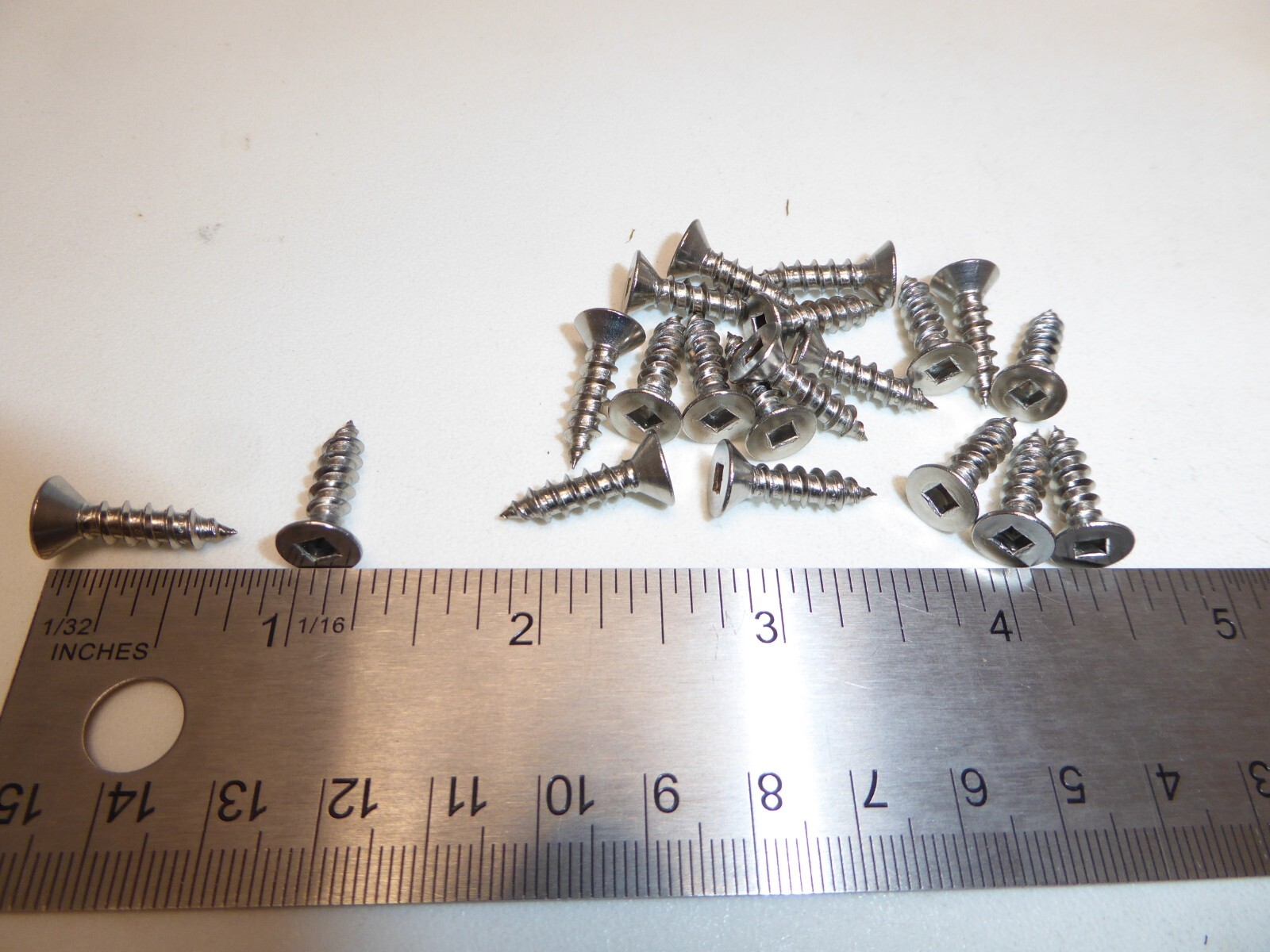 #10 x 3/4″ Flat Head Square Drive Sheet Metal Screw SS 18-8 VINTAGE USA Qty 20
