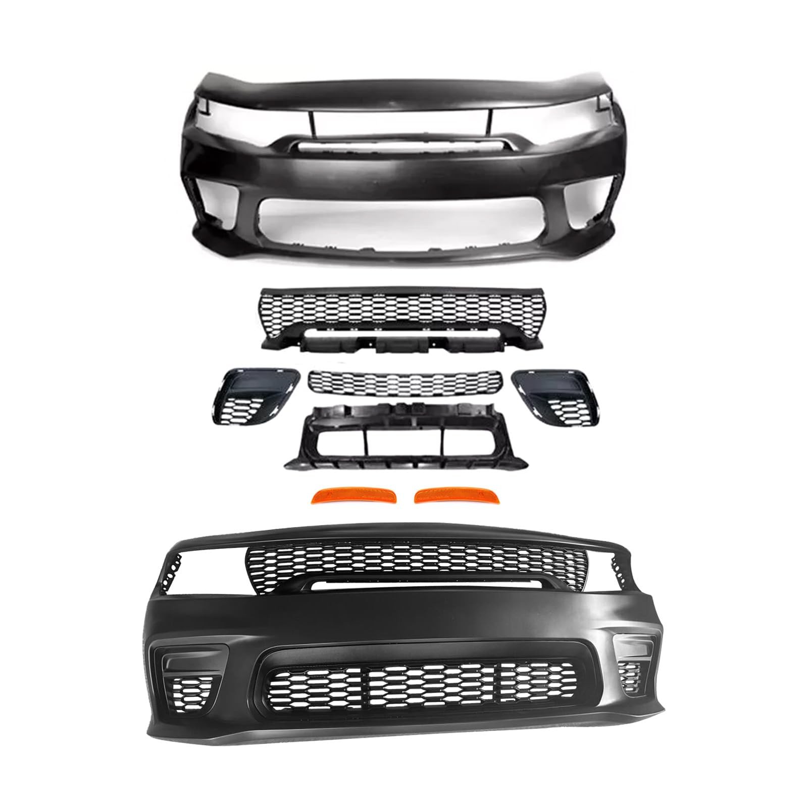 Front Bumper Kit 2015-2023 Dodge Charger w/o Wide Body Style w/ Side Mark