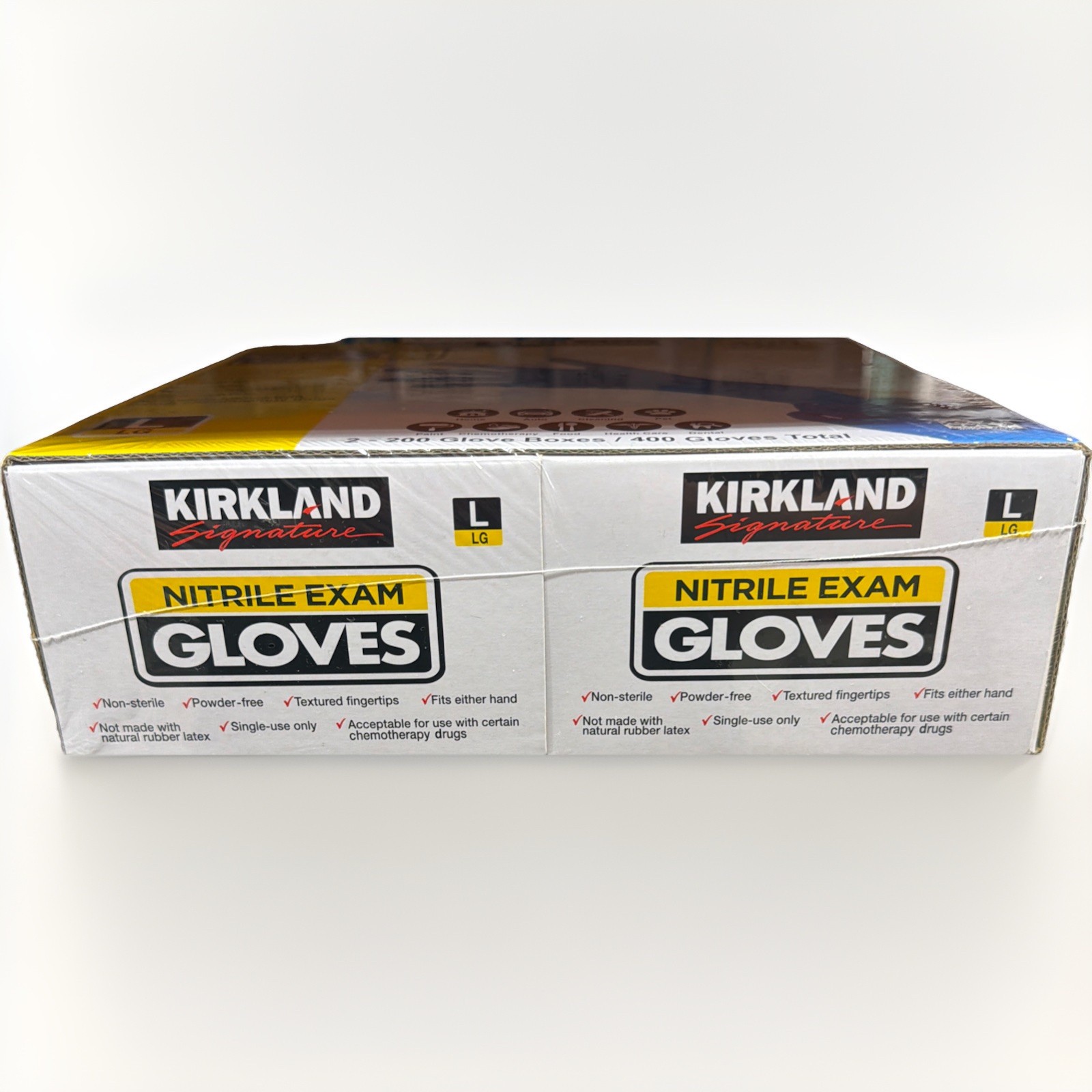 Kirkland Signature Nitrile Exam Multipurpose Gloves, Large – 400,( Count 2-200)