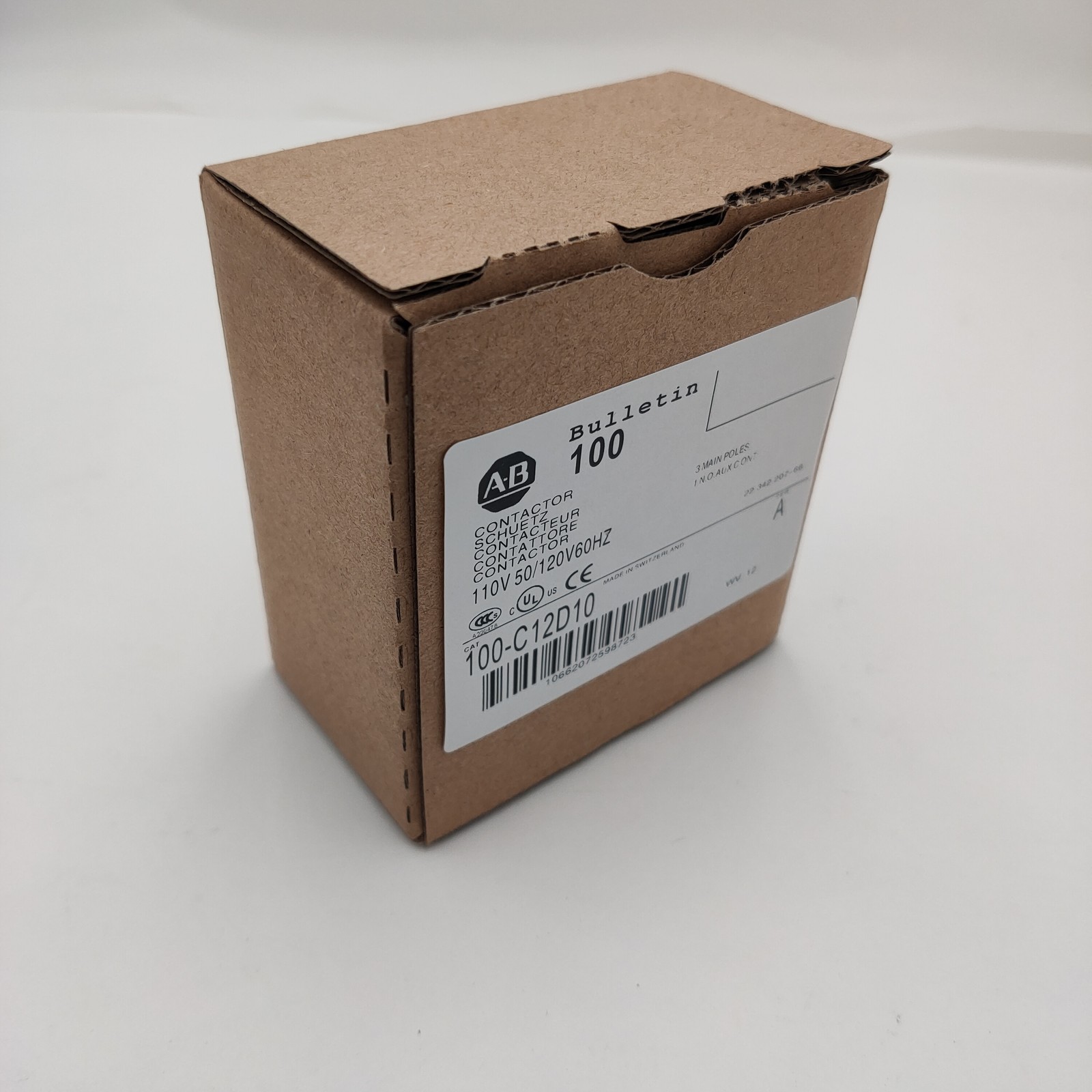 AB 100-C12D10 110/120V AC IEC 12A Contactor AB 100C12D10 NEW 2023