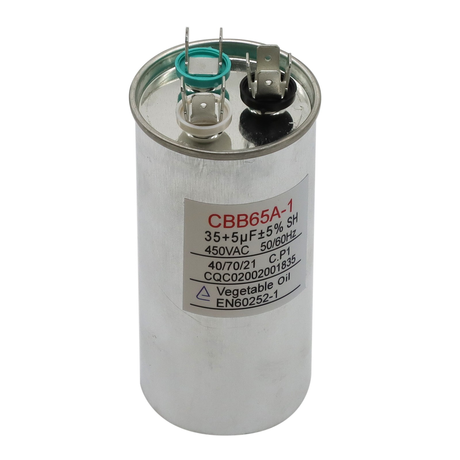35+5 uf/MFD 370-440 VAC Round Dual Run Capacitor 50/60 Hz