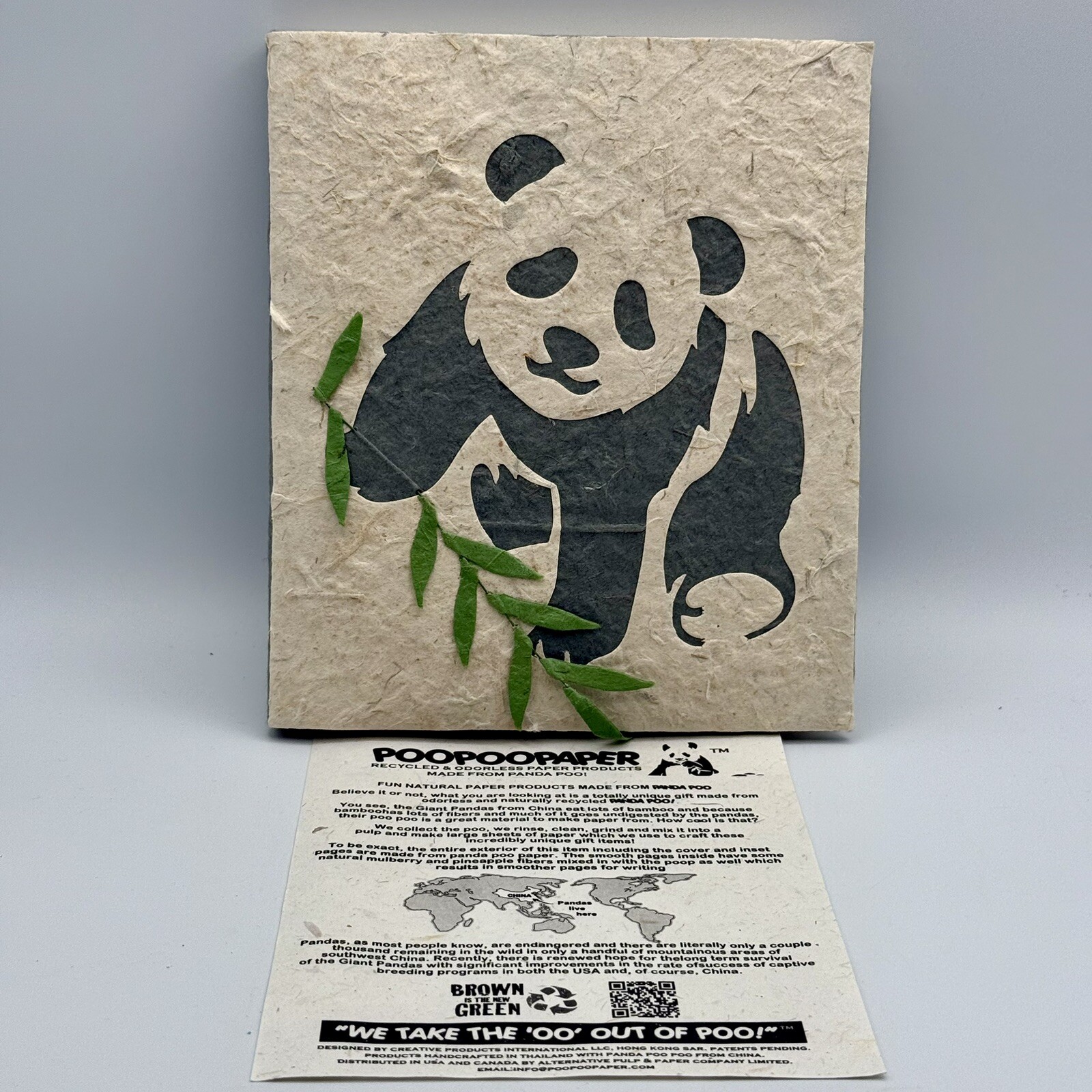 Panda PooPooPaper Journal /Recycled and Odorless Product Made From Panda Poo/30p
