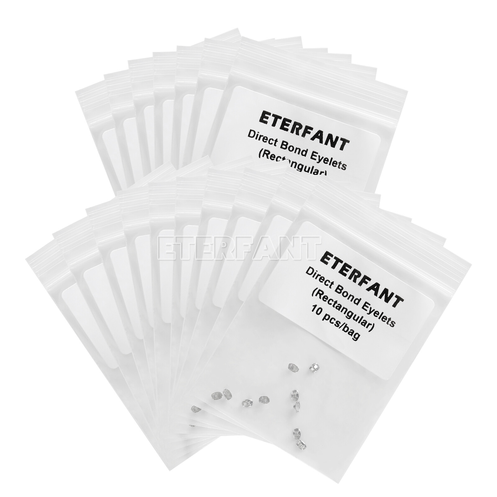 10PCs ETERFANT Dental Ortho Lingual Buttons Direct Bondable Eyelet Rectangular
