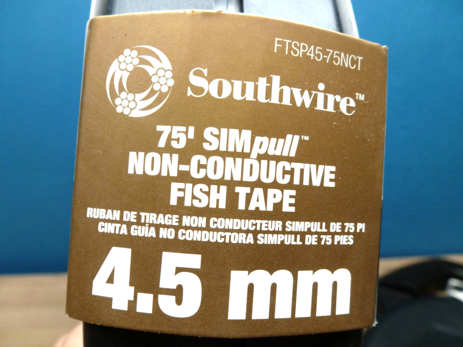Southwire Simpull Non-Conductive Fish Tape 75 Feet FTSP45-75NCT NEW