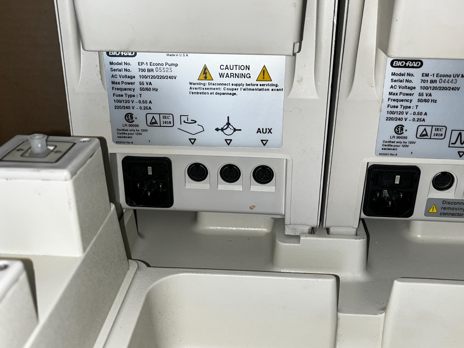 BIO-RAD ECONO SYSTEM CONTROLLER ES-1 with UV MONITOR EM-1 and ECONO PUMP EP-1