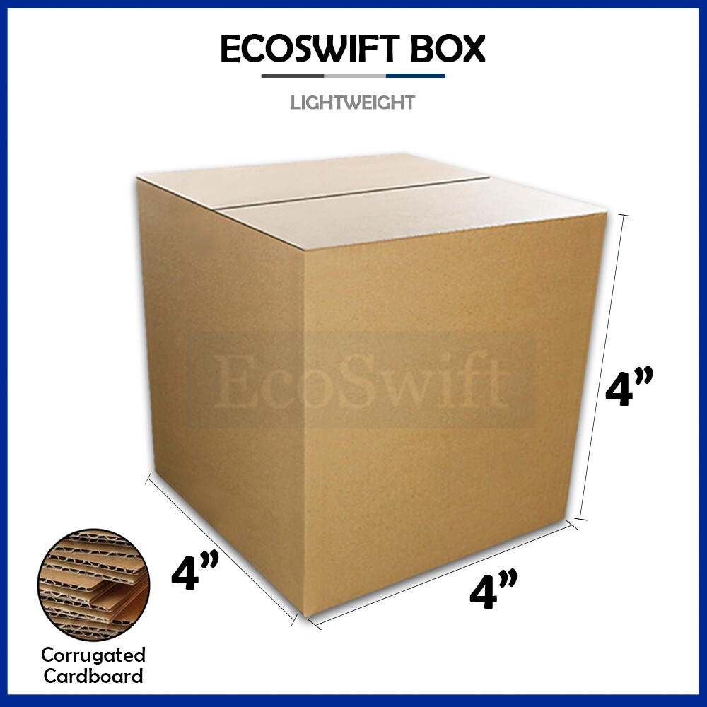 1-Box 4x4x4 EcoSwift Cardboard Packing Moving Shipping Box Corrugated Carton