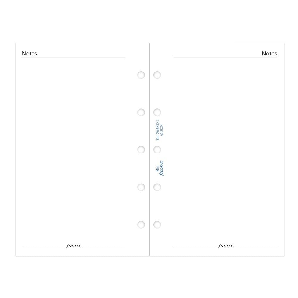 Calendar Diary Refill, Mini Size, Week-to-View with Notes Section, White , Un…