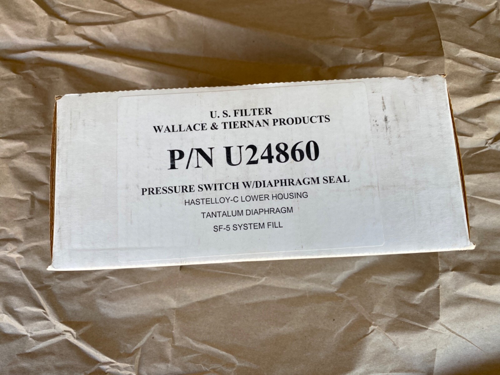 U.S. Filter Wallace & Tierman U24860, Barksdale pressure switch E1H-H250-Q13