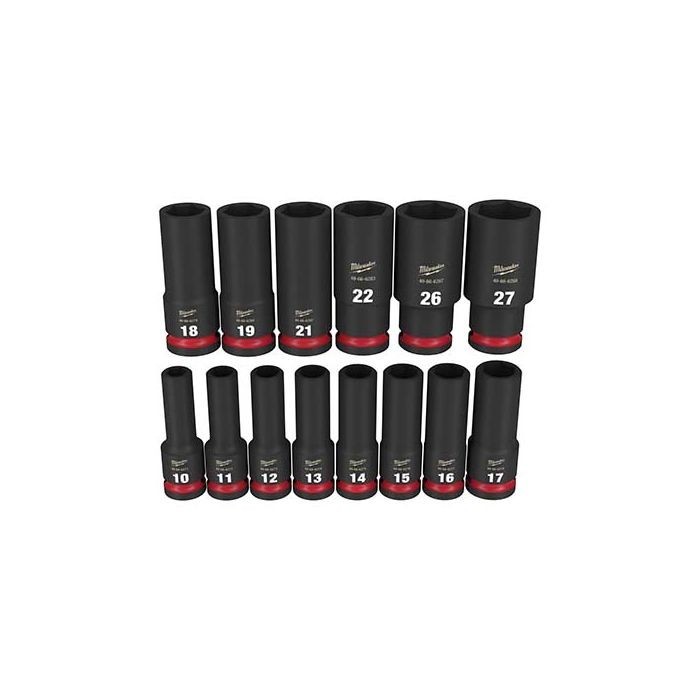 Milwaukee 49-66-7014 SHOCKWAVE 1/2″ Drive Long Socket Set 14pc