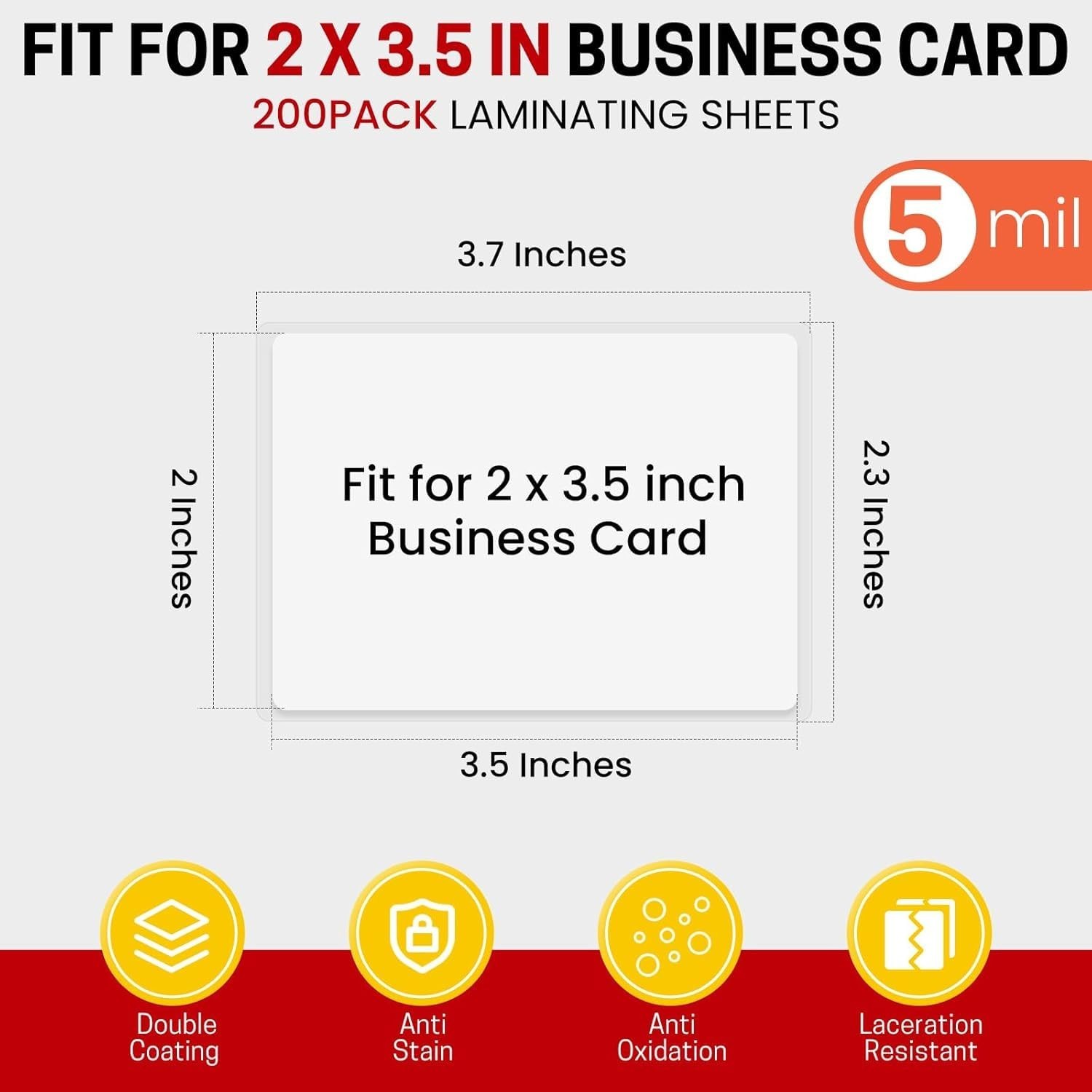 500 Count Thermal Laminating Pouches 5Mil for Business Cards, Clear Lamination 2