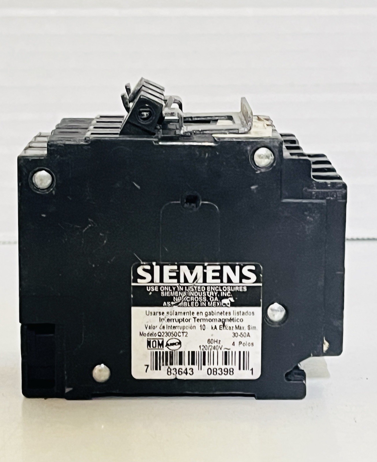 Siemens Q23050CT2 *Read* 30A 50A 120/240V 60Hz 4-Pole Quad Circuit Breaker New