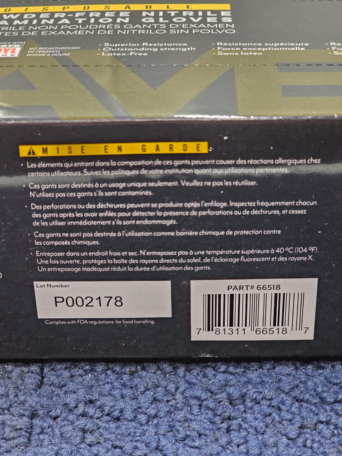 (QTY 100) SAS Raven 66518 Black Nitrile Gloves Powder Free 7mil Version Large