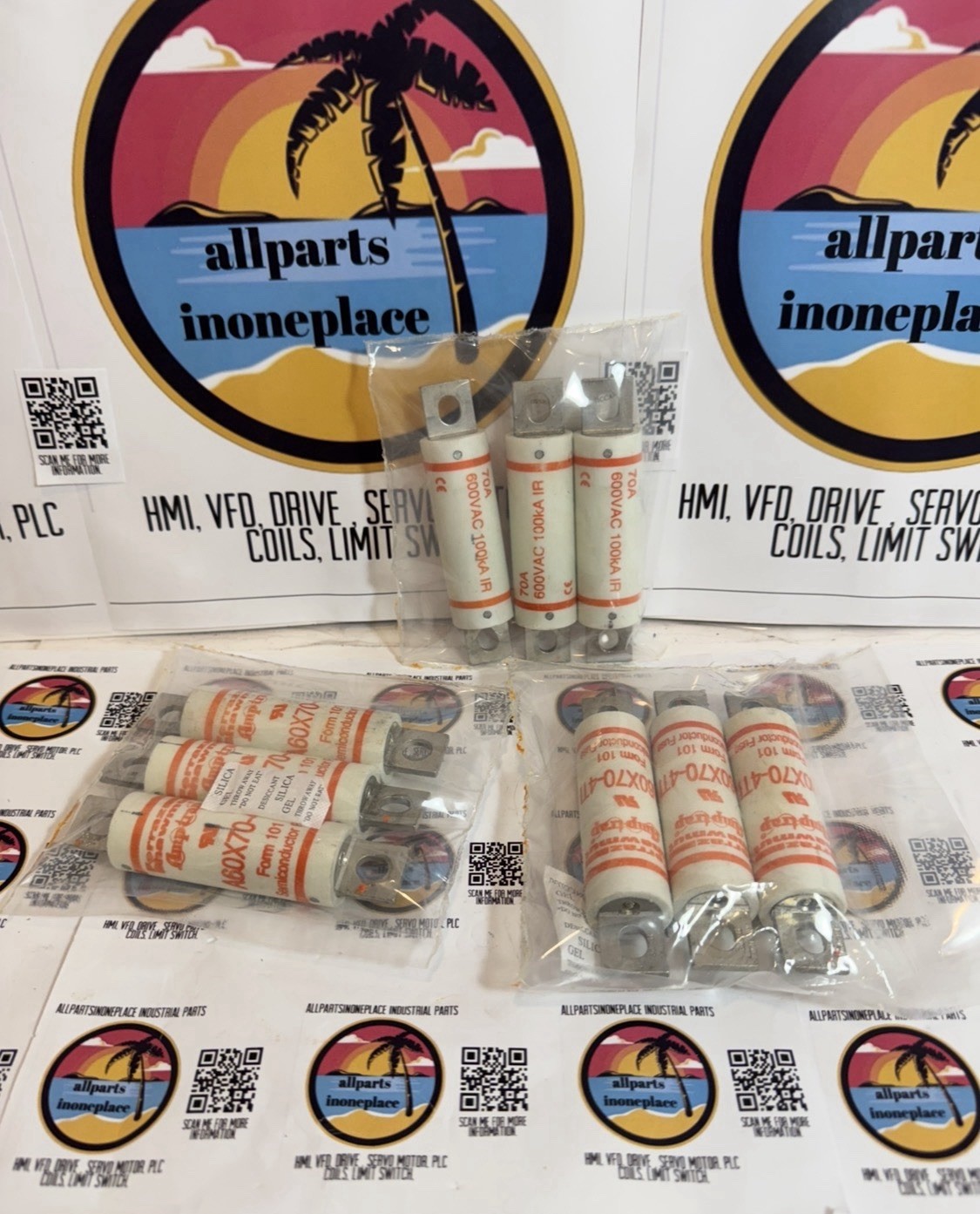 Kit 3 Pcs Mersen A60X70-4TI 70A 600VAC High Speed Fuse Amp-Trap A60X New Sealed