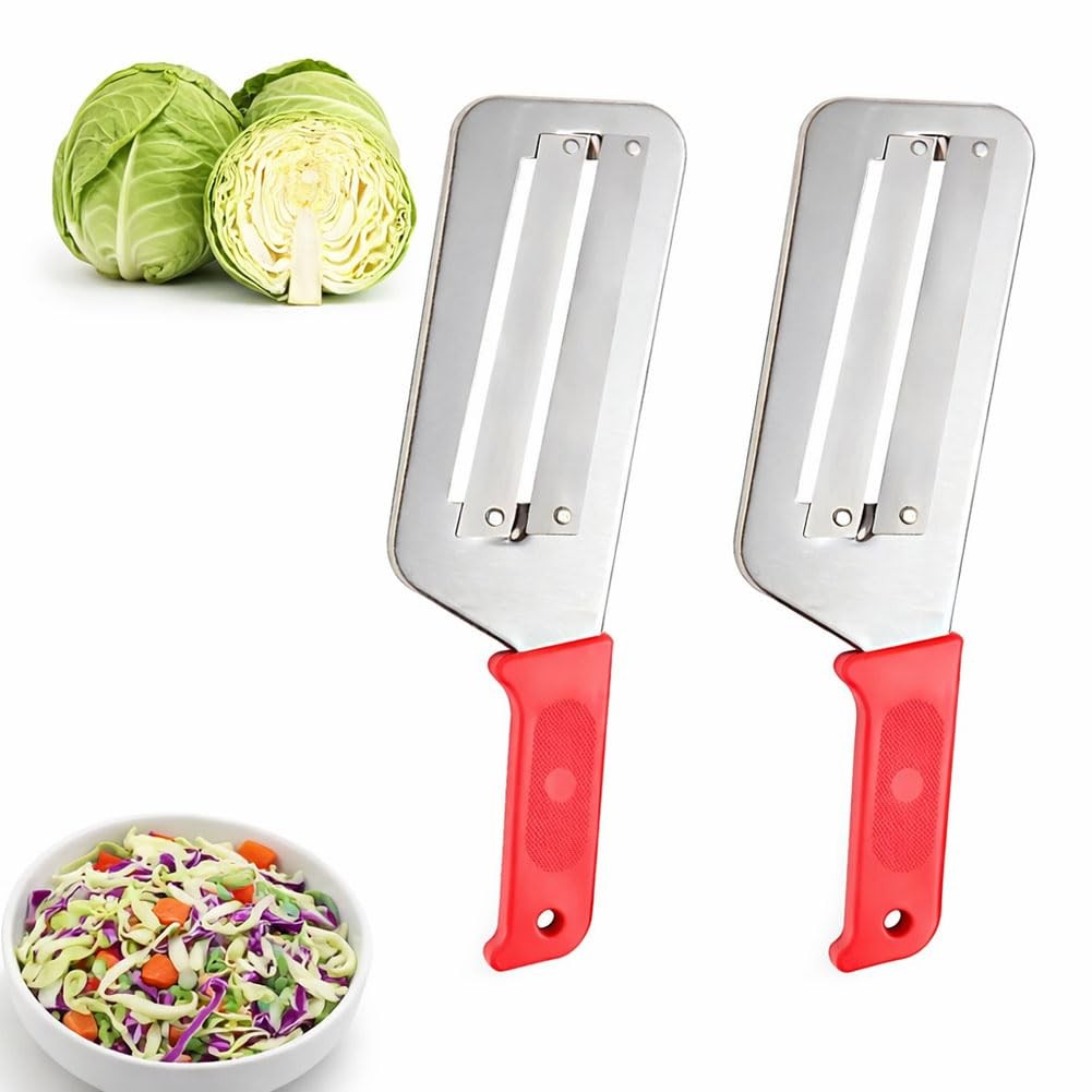 Cabbage Shredder Vegetable Slicer Cole Slaw 11.4in*3.2in*0.63in, red-2pcs