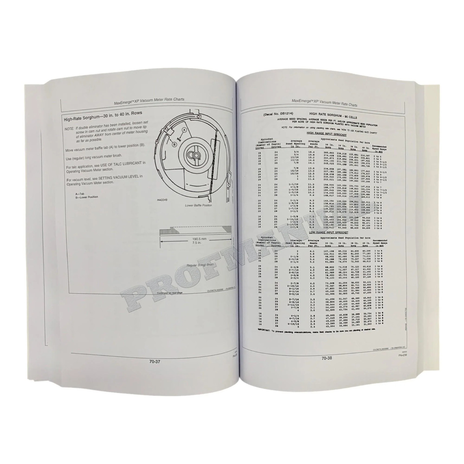 JOHN DEERE DB44 DB58 DB60 DB66 PLANTER OPERATORS MANUAL