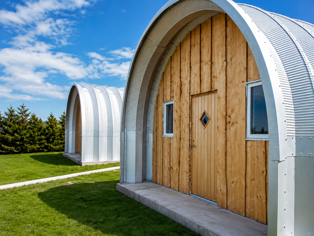 16x20x12 DuroSPAN Steel Arch Off Grid Tiny Home Homested Open End Factory DiRECT