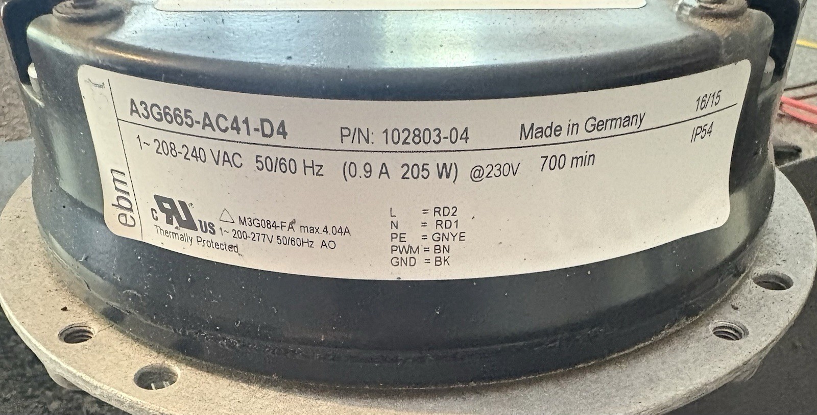 OEM LENNOX EBMPAPST A3G665-AC41-D3 102803-04 OEM 208/240 Fan Motor Tested!