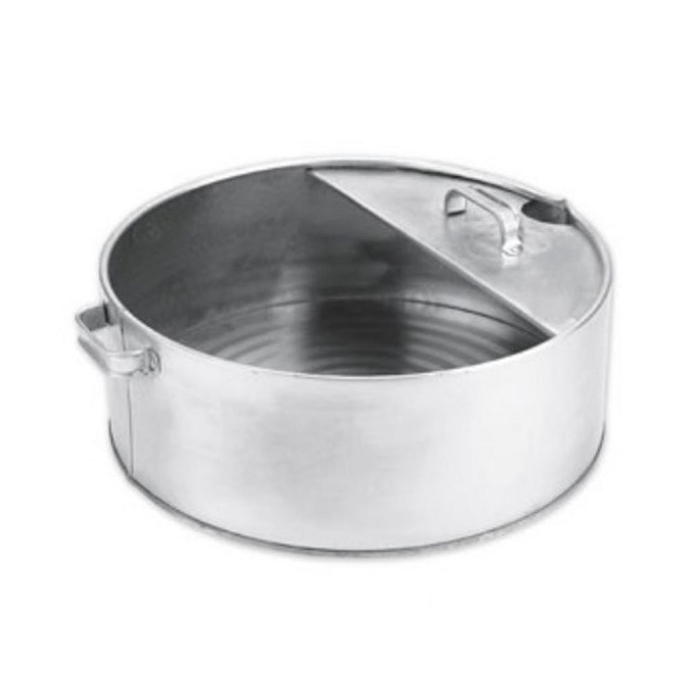 6-Gallon Heavy Duty Galvanized Drain Pan w/ Spout 6″ Deep – 19″ Diameter
