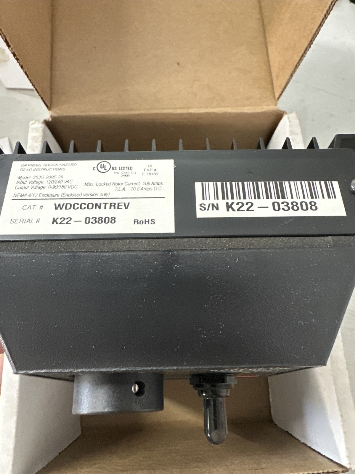 120/240 VAC Input 90/180 VDC Output DC MOTOR SPEED CONTROLLER 1/8-2 HP