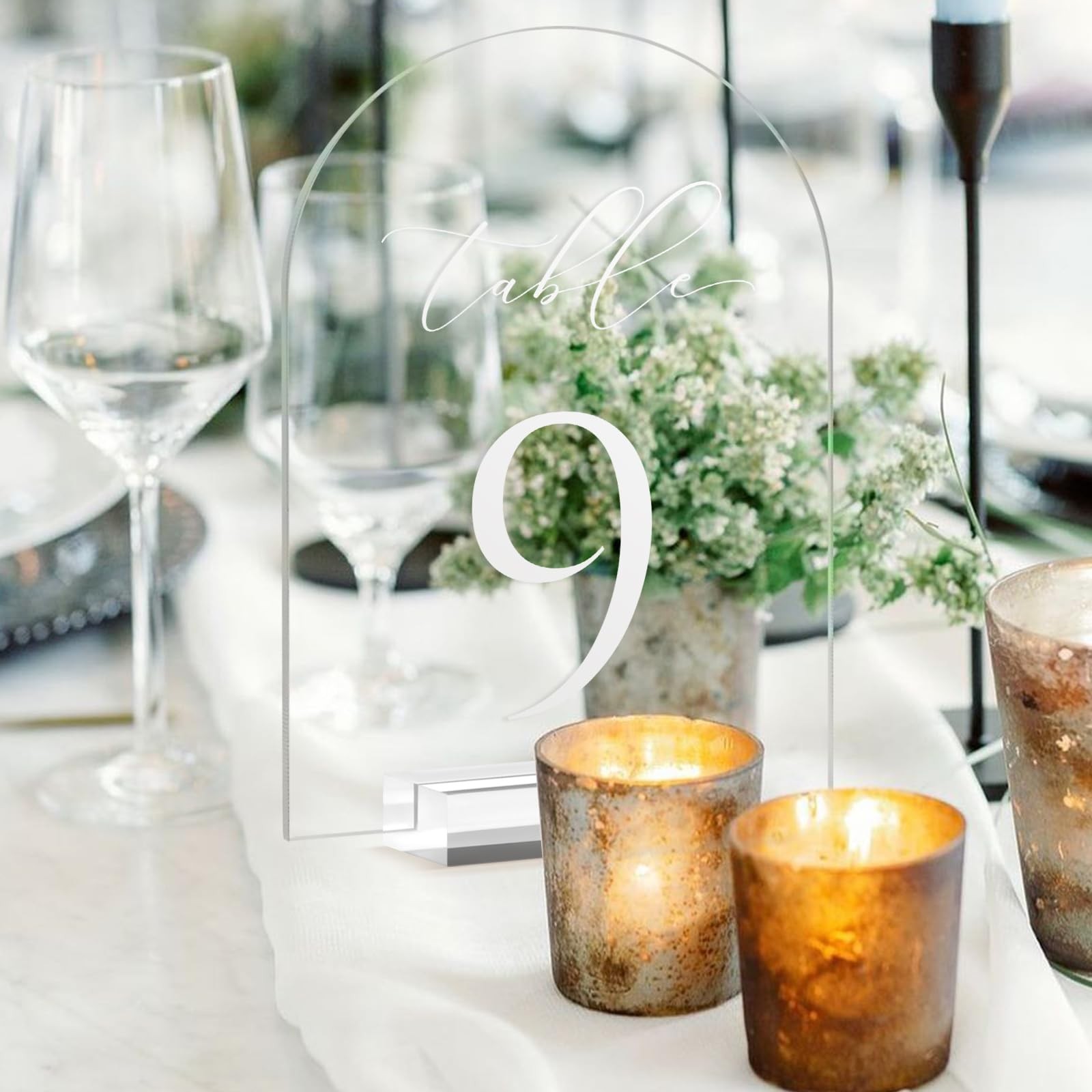 Clear Arch Table Numbers for Wedding 5×7 Inch Arched Acrylic Table Numbers 1-20