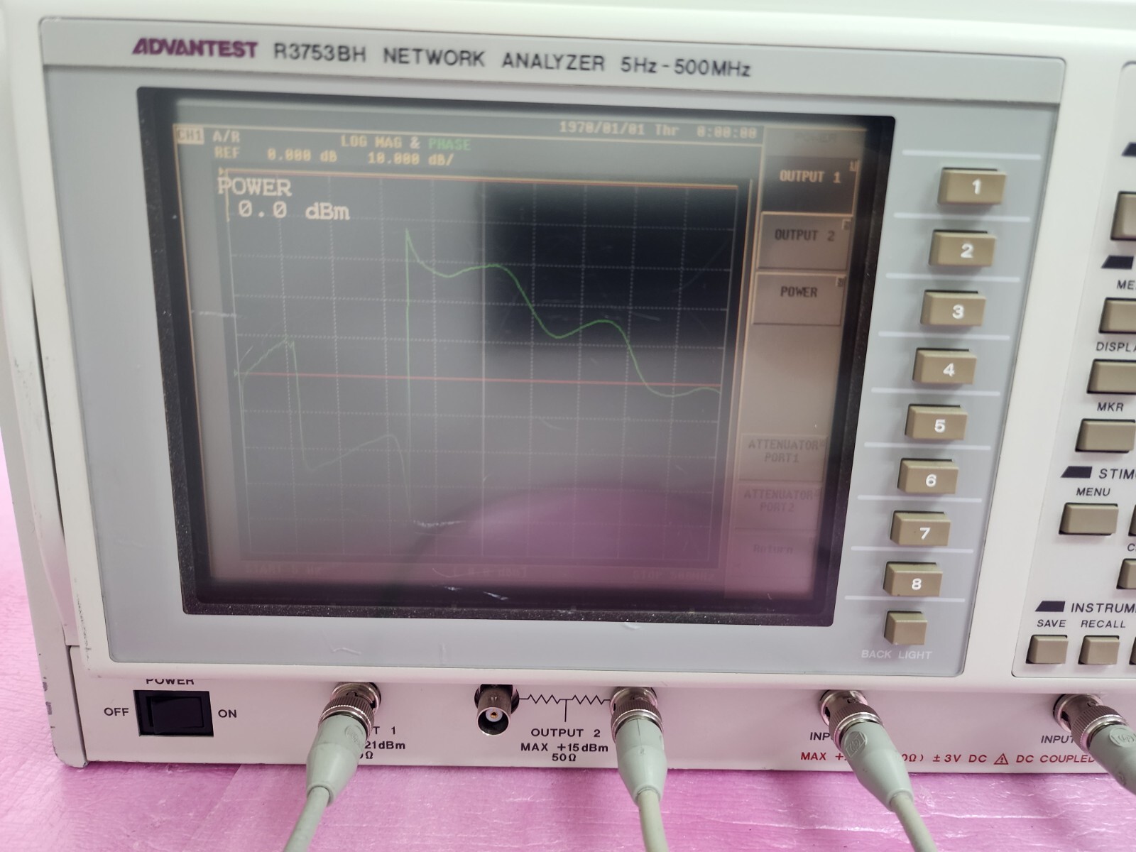 ADVANTEST R3753BH Network Analyzer, 5 Hz to 500 MHz