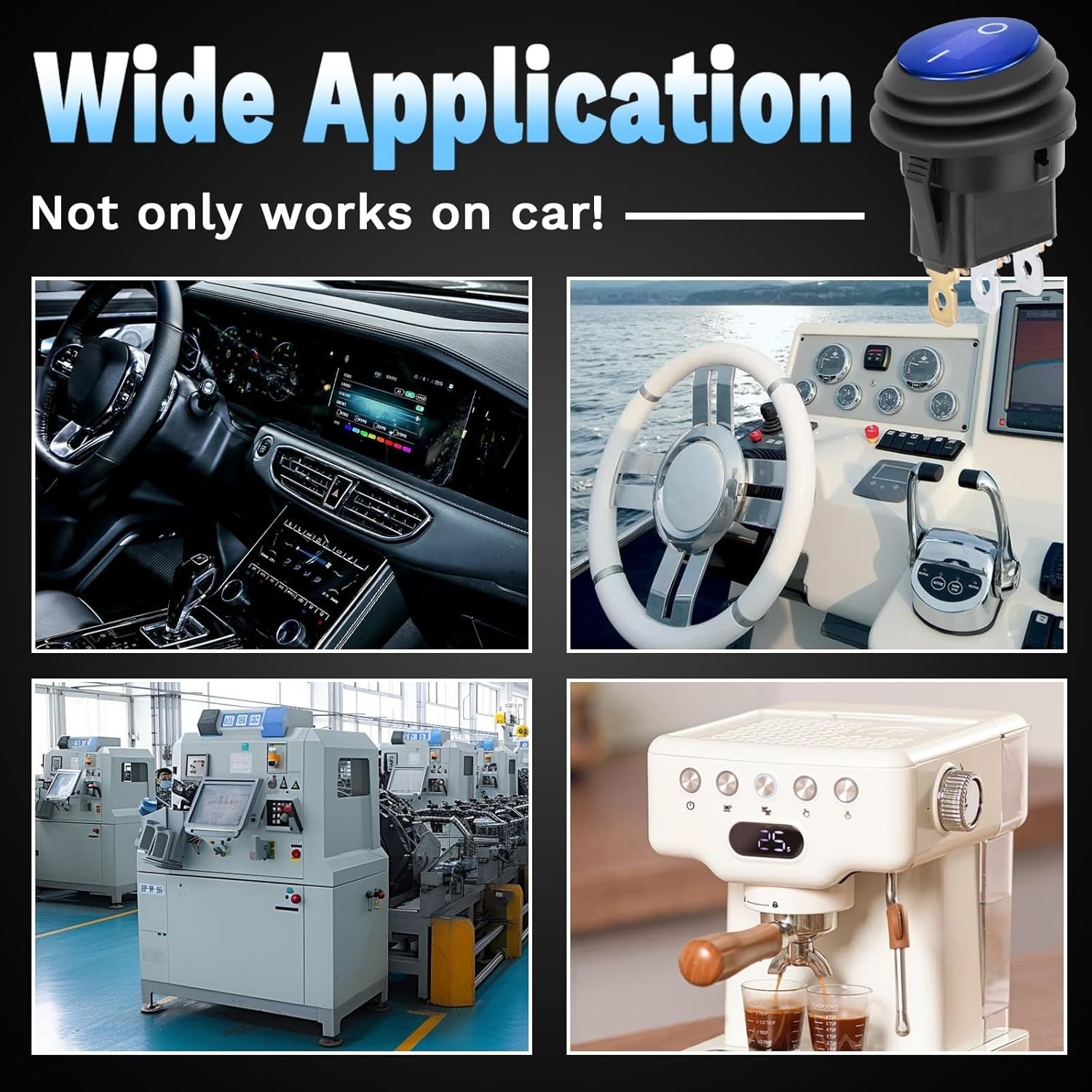 Lighted 12V Waterproof On/Off Toggle Switch for Automotive & Marine Applications