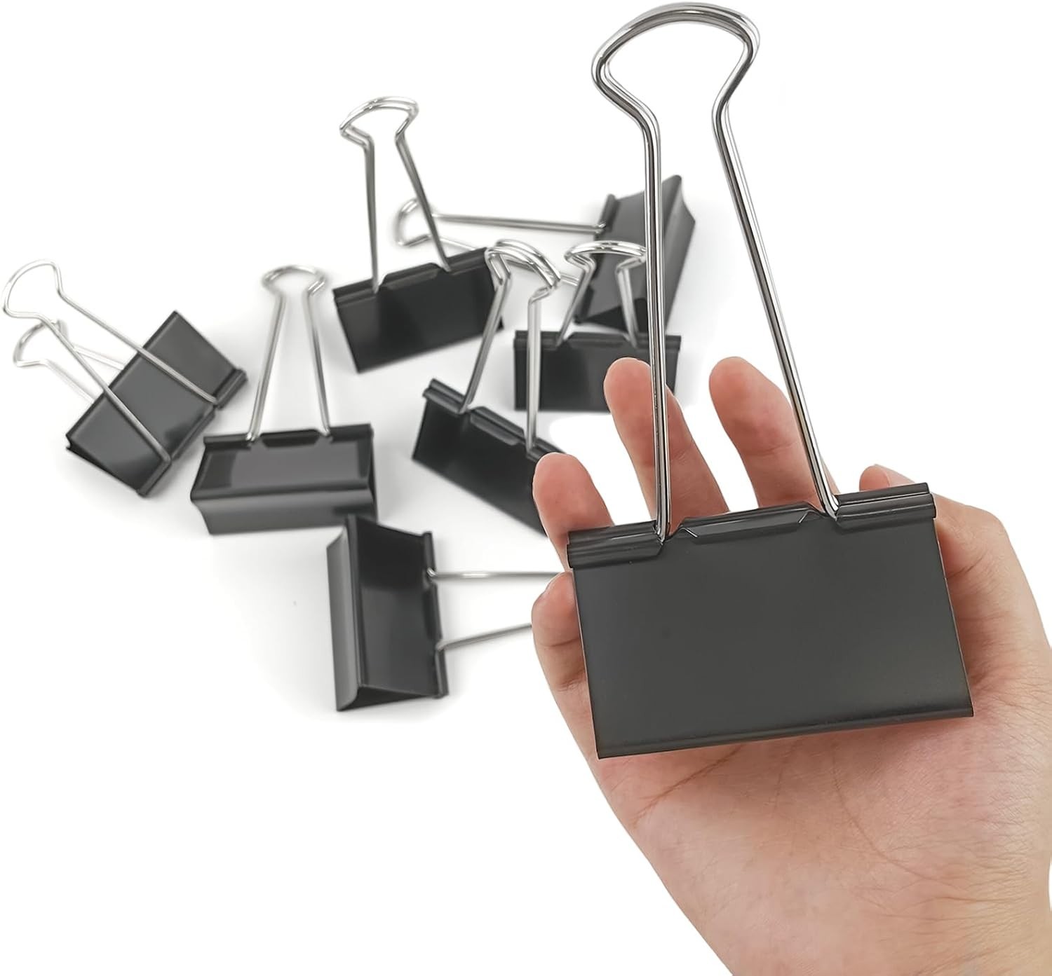 3-Inch Extra-Large DSTELIN Binder Clips – Heavy-Duty Black Paper Clamps, 75Mm Wi