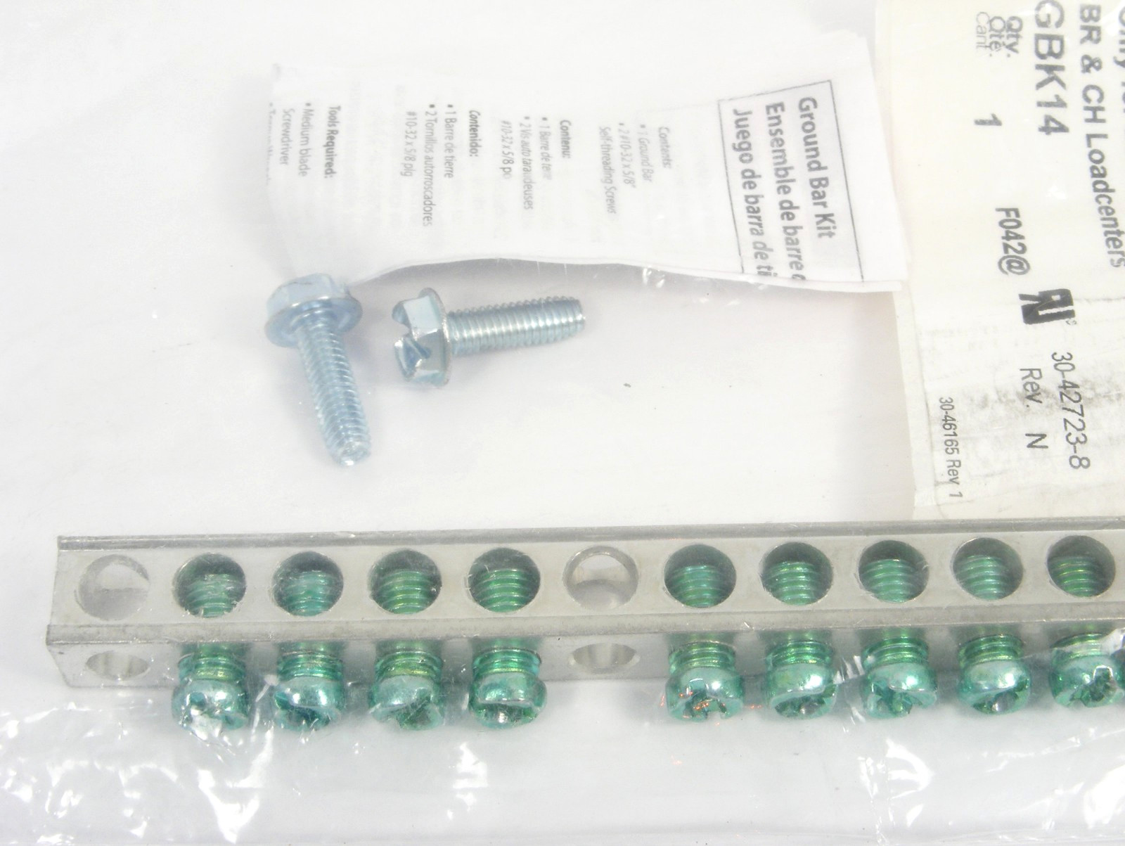 NEW SEALED Eaton Cutler-Hammer GBK14 Ground Bar Kit, 14-Terminal, 14-4 AWG Cu/Al