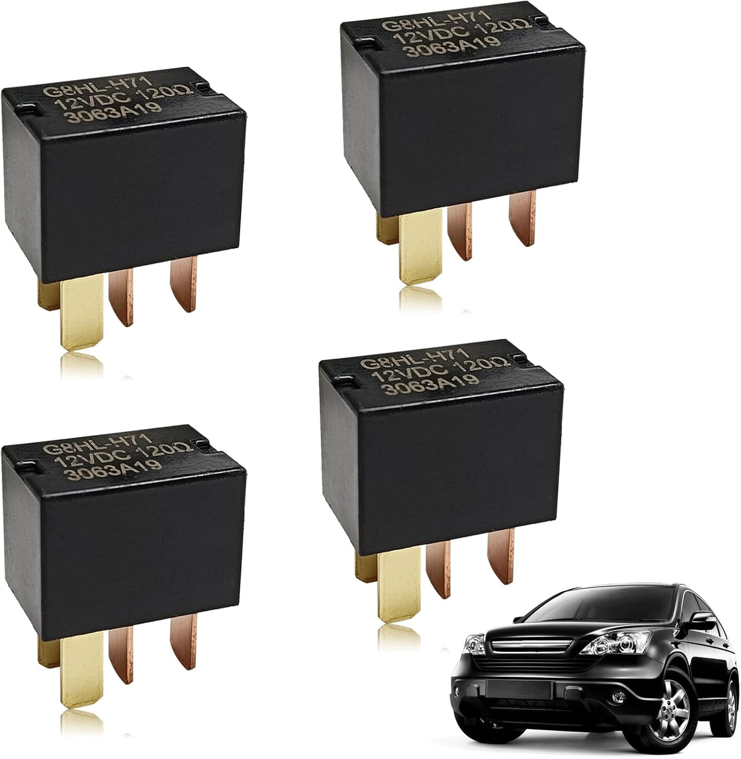 4 Pack AC and Starter Relay Compatible with 2003-2014 Accord 2006-2014 Civic