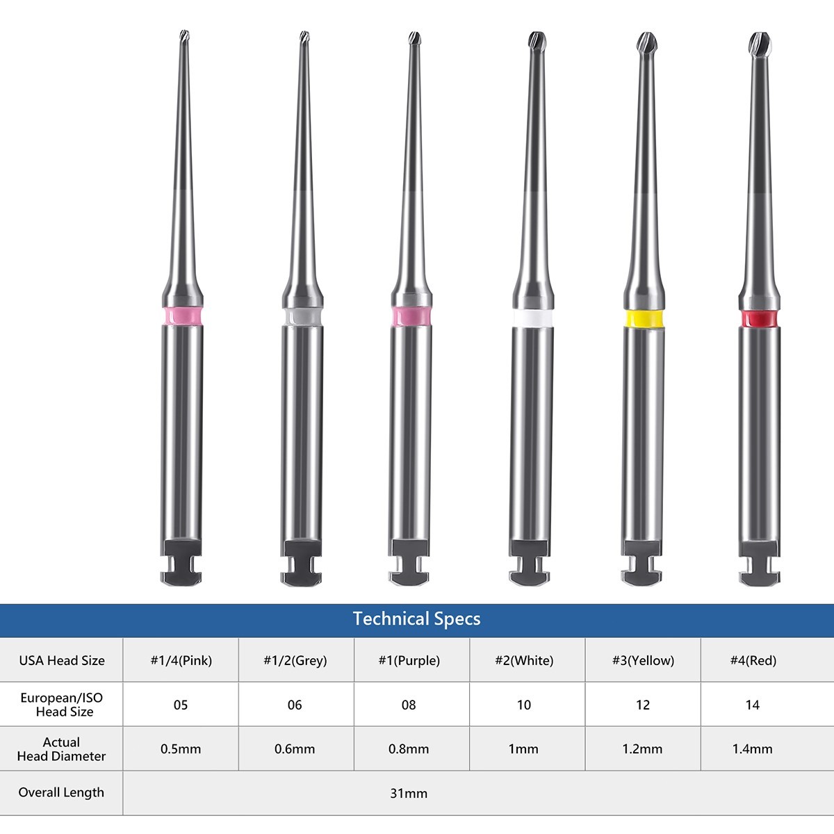 Dental Microscope Endo Tungsten Carbide Bur RA 31/34MM Low Speed Long Neck Drill