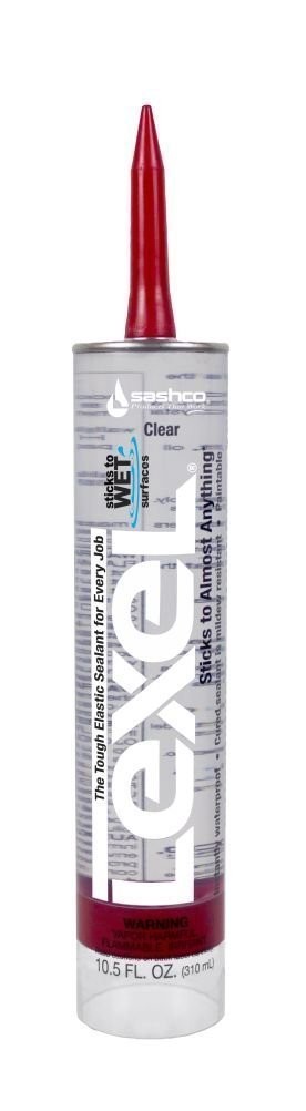 Adhesive Caulk Clear 10.5 oz 6 Pack Lexel Sashco 13010