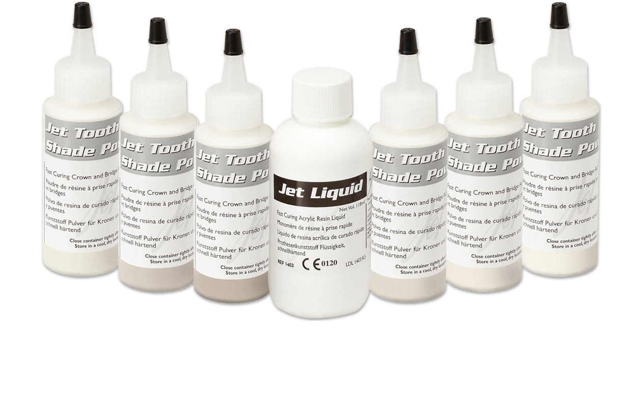 Lang Jet Tooth Shade Fast Curing C&B Acrylic Resin Powder (45 g) Dental