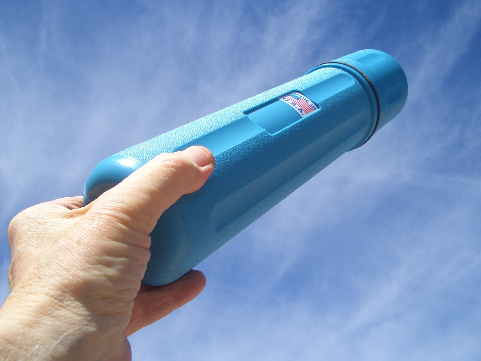BLUE TRANSPORT CANISTER FOR GEIGER COUNTER PANCAKE PROBE 44-9 ; $22.00 + S/H