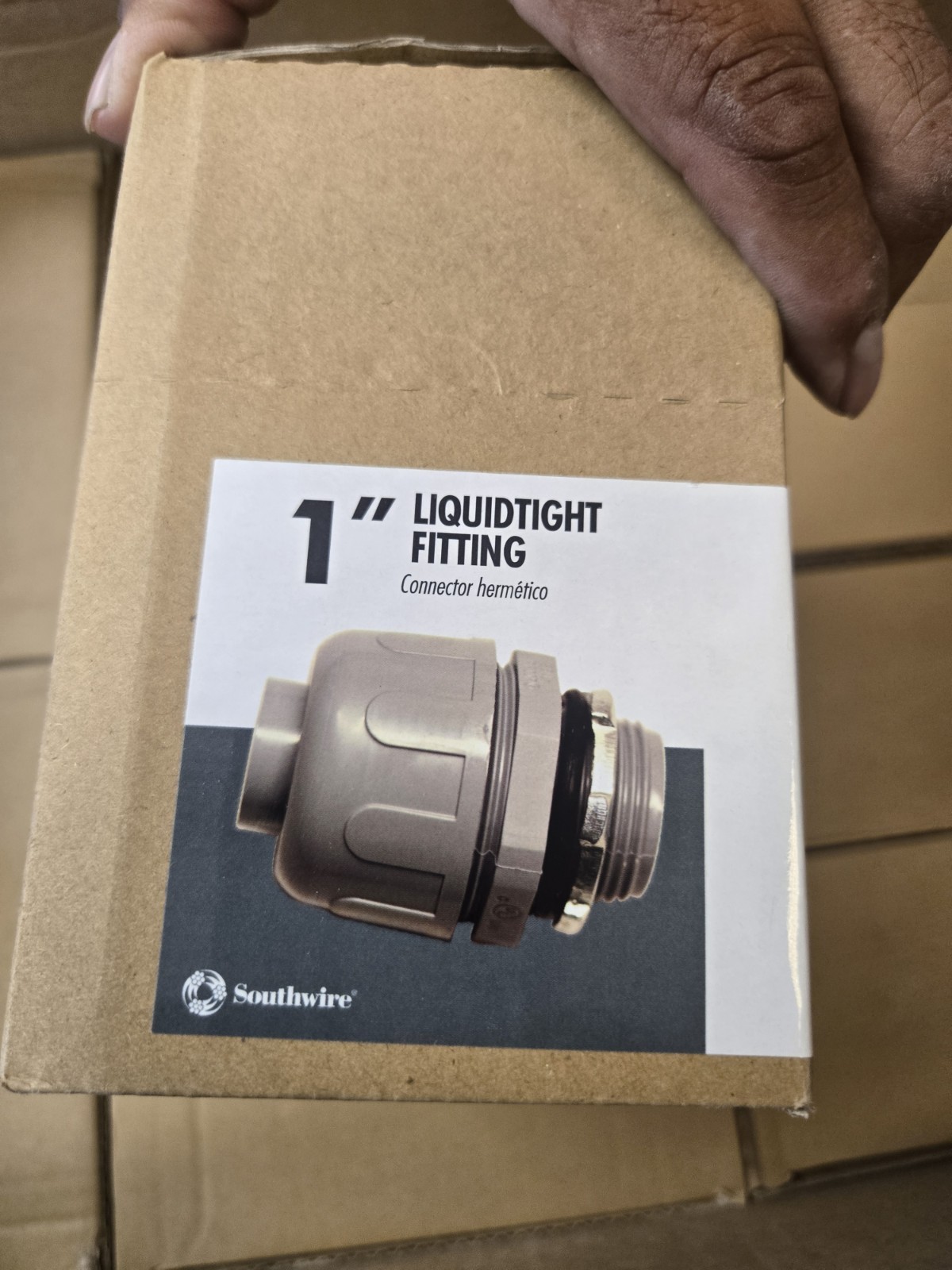 Southwire 1 in Liquid-Tight Conduit Fittings Connector, Gray