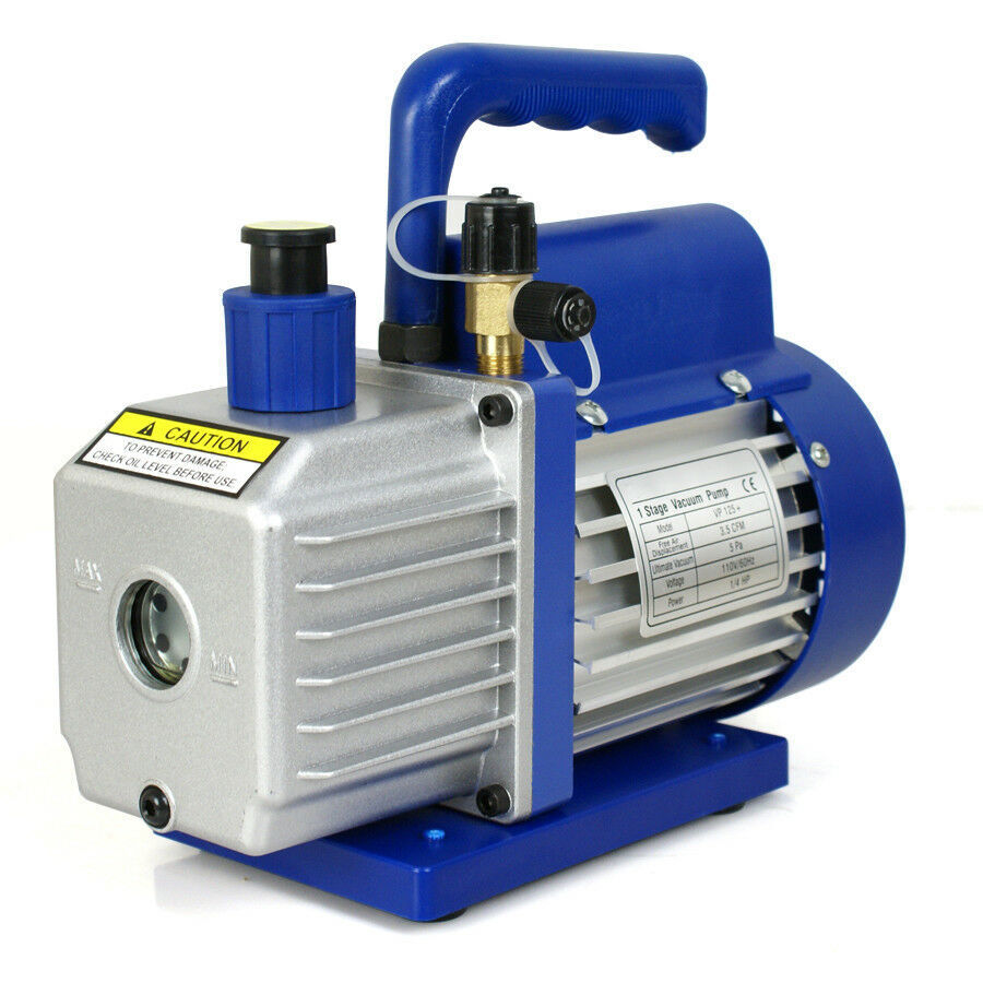 1 Stage 3.5CFM Rotary Vane Vacuum Pump 1/4HP HVAC Air Refrigerant Aluminum Shell