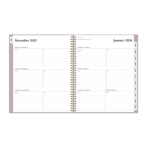 2026 Weekly/Monthly Planner 8.5"x11" Muted Lilac