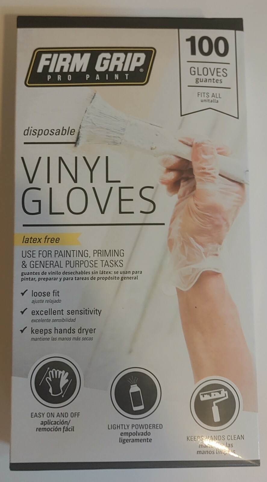 Box of 100 Vinyl Disposable Gloves Latex Free Glove One Size Fits All