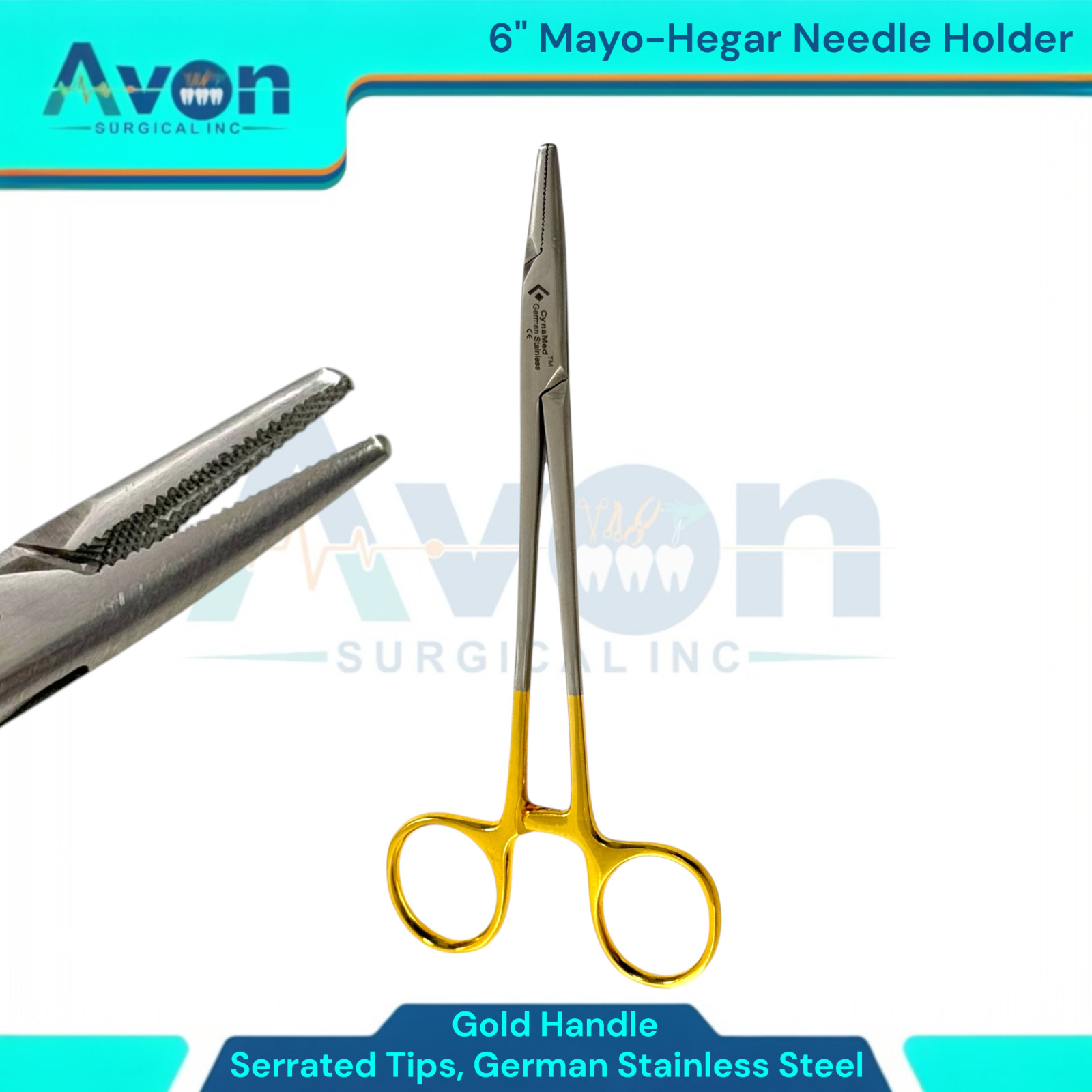 4pc Lot – Serrated Olsen Hegar Needle Holders 5″+5.5″+6″+7″ – German Stainless